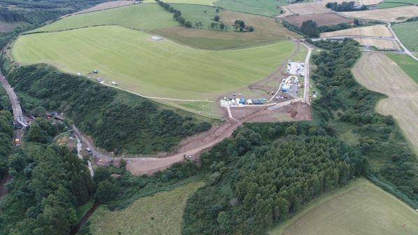 Stonehaven derailment site with removal underway