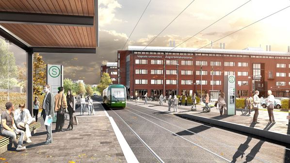 Artist's impression of the Upsalla tramway project